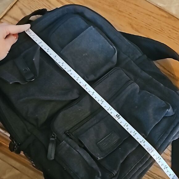 Bella Russo Charcoal Canvas Backpack - Multi Pocket USB Port Laptop main image 4